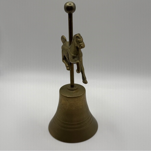 Vintage Brass Bell Carousel Horse 6” for Nursery - Picture 6 of 9